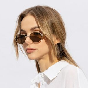 NEW Saint Laurent SL692 004 Gold Brown Oval Women Sunglasses